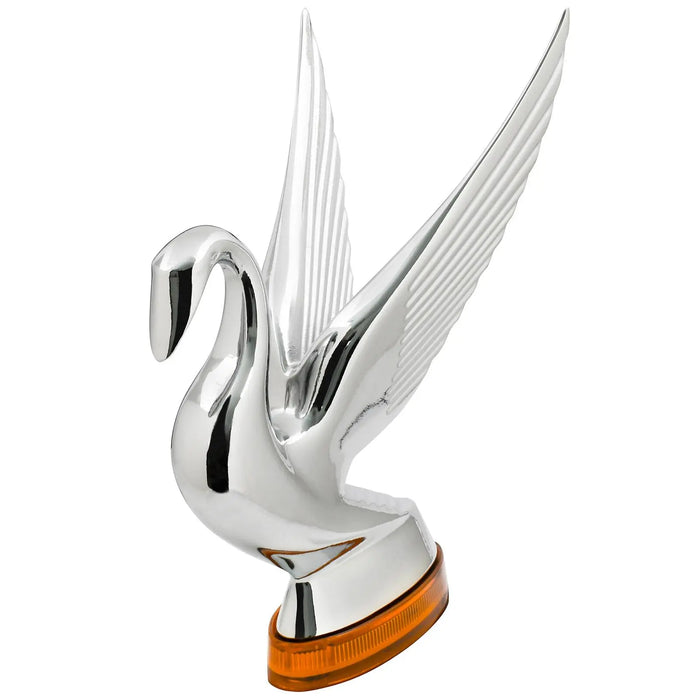 Swan Hood Ornament with LED Glow Base