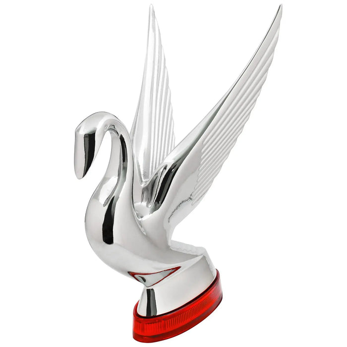 Swan Hood Ornament with LED Glow Base