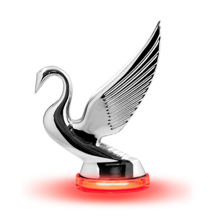 Swan Hood Ornament with LED Glow Base