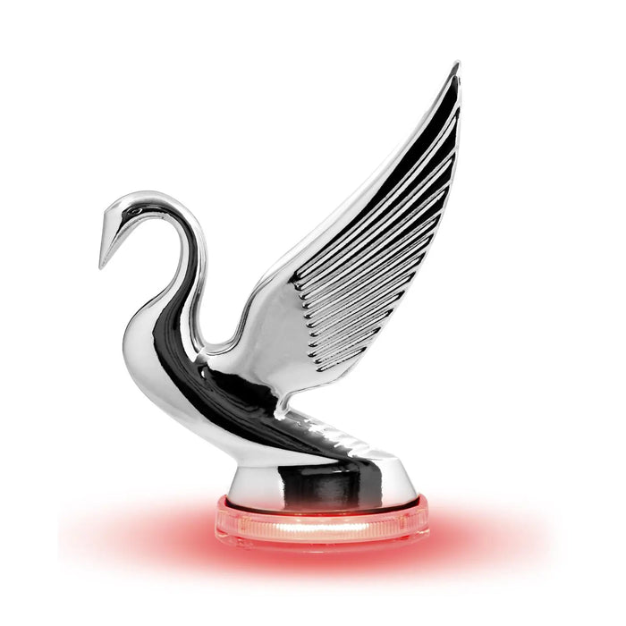 Swan Hood Ornament with LED Glow Base