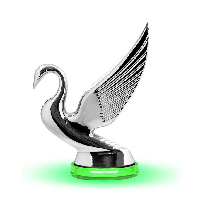 Swan Hood Ornament with LED Glow Base