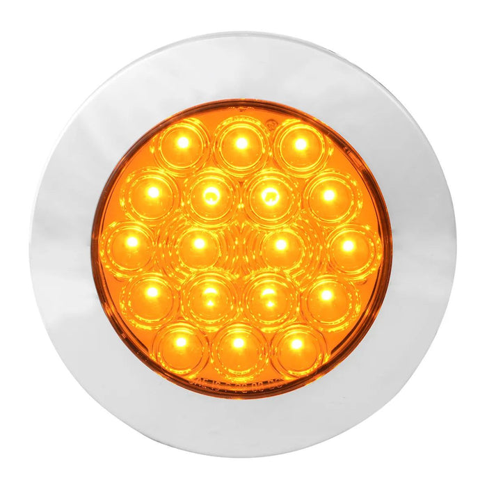 4" Fleet Flange Mount LED Light with Chrome Twist & Lock Bezel in Standard 3-Prong - White Line Distributors Inc
