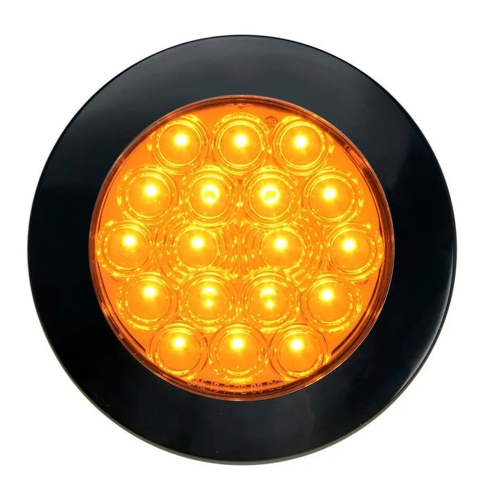 4" Fleet Flat Surface Mount LED Light with Black Twist & Lock Bezel 3 Wires - White Line Distributors Inc