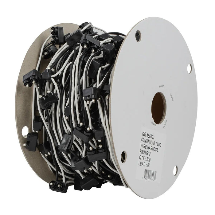 Continuous 2-Prong Light Plug Wire Harness Roll - White Line Distributors Inc