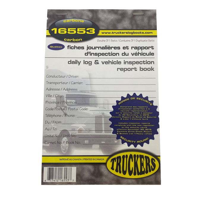 Daily Log and Vehicle Inspection Report Book - White Line Distributors Inc