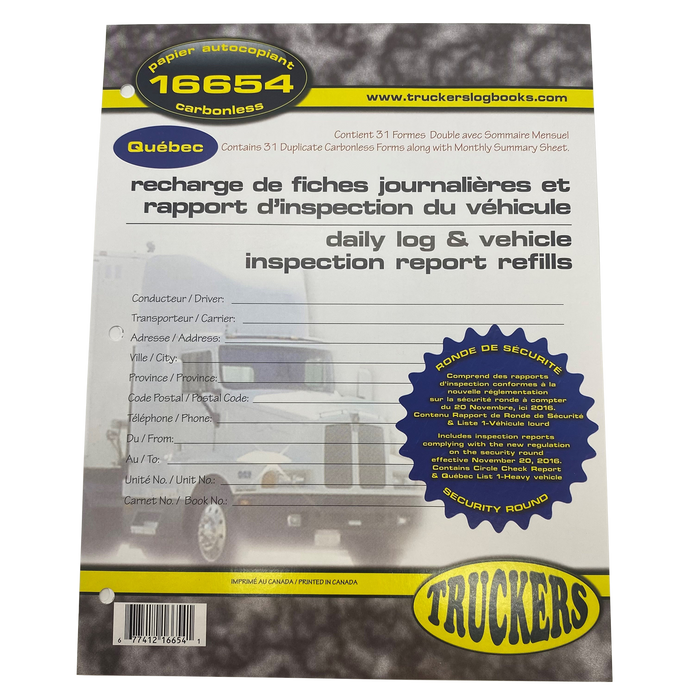 Daily Log and Vehicle Inspection Report Refills - White Line Distributors Inc