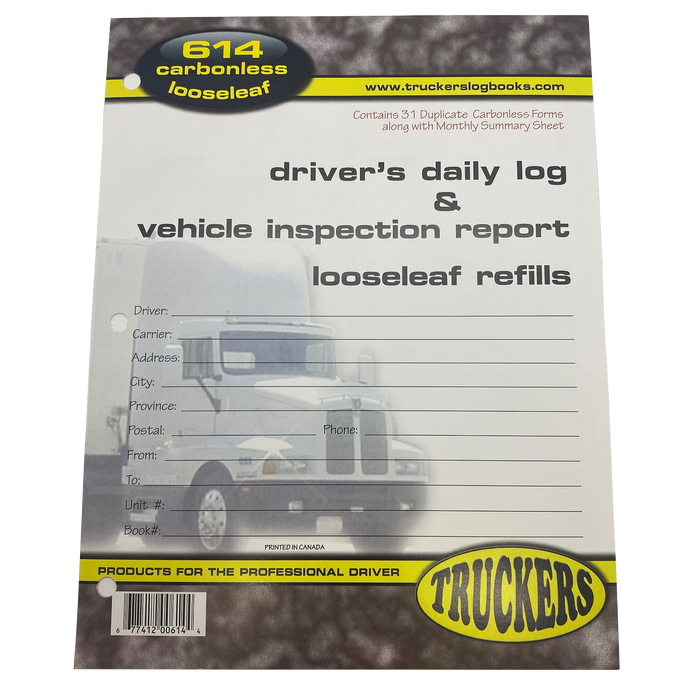 Driver's Daily Log and Vehicle Inspection Report Loose-leaf Refills - White Line Distributors Inc