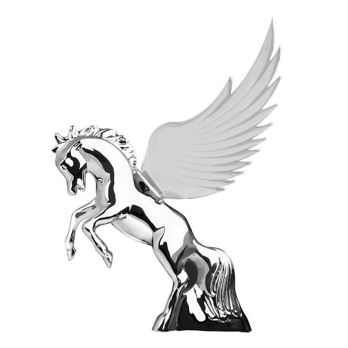 WindRider Chrome Fighting Stallion Hood Ornament - White Line Distributors Inc
