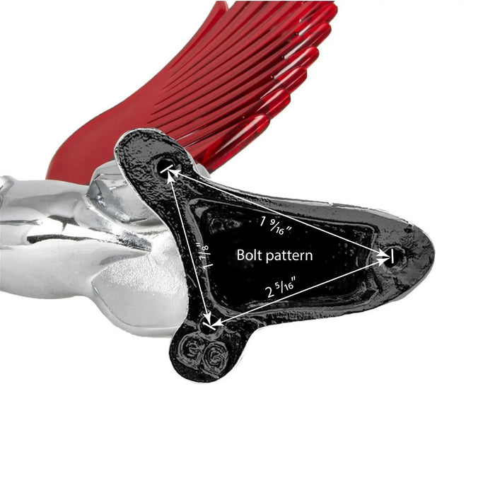 WindRider Chrome Fighting Stallion Hood Ornament - White Line Distributors Inc