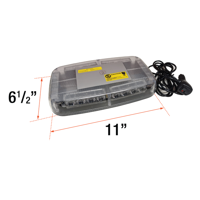 11" Amber LED Warning Light Bar - Magnetic Mount - White Line Distributors Inc