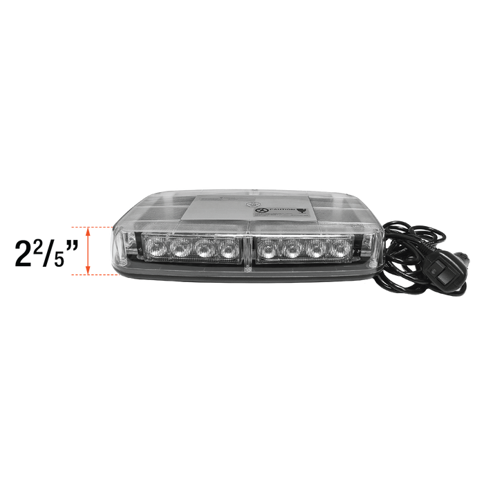 11" Amber LED Warning Light Bar - Magnetic Mount - White Line Distributors Inc