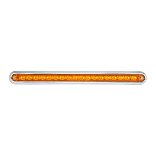 12" Surface Mount Pearl Marker & Turn LED Light Bar with Chrome Plastic Base - White Line Distributors Inc