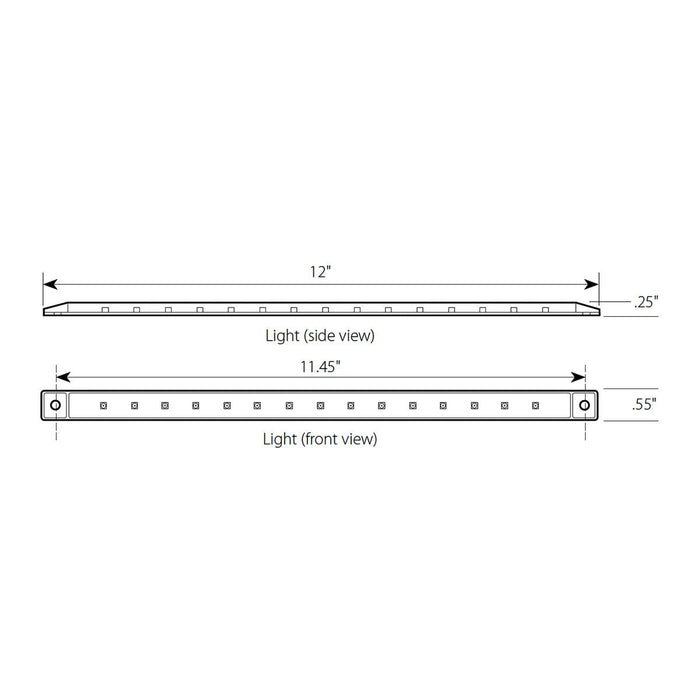 12" Ultra Thin LED Marker Light Bar - White Line Distributors Inc