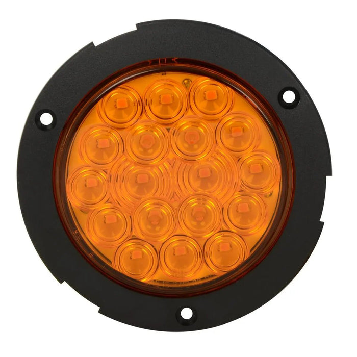 4" Fleet Flange Mount LED Light with Black Twist & Lock Bezel in 3 Wires - White Line Distributors Inc