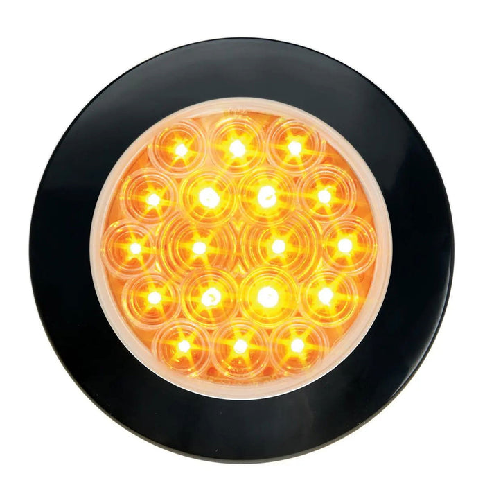 4" Fleet Flange Mount LED Light with Black Twist & Lock Bezel in 3 Wires - White Line Distributors Inc