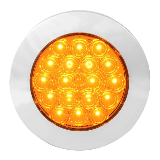 4" Fleet Flange Mount LED Light with Chrome Twist & Lock Bezel in 3 Wires - White Line Distributors Inc