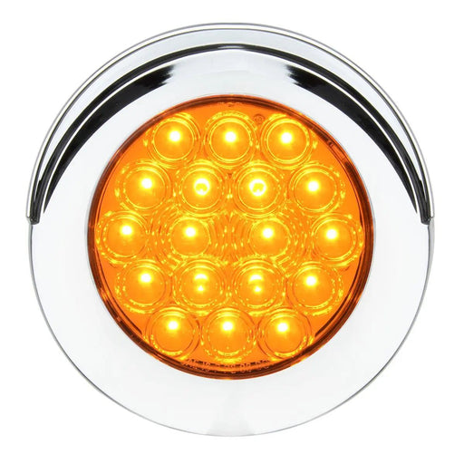 4" Fleet Flat Surface Mount LED Light with Chrome Twist & Lock Bezel 3 Wires - White Line Distributors Inc