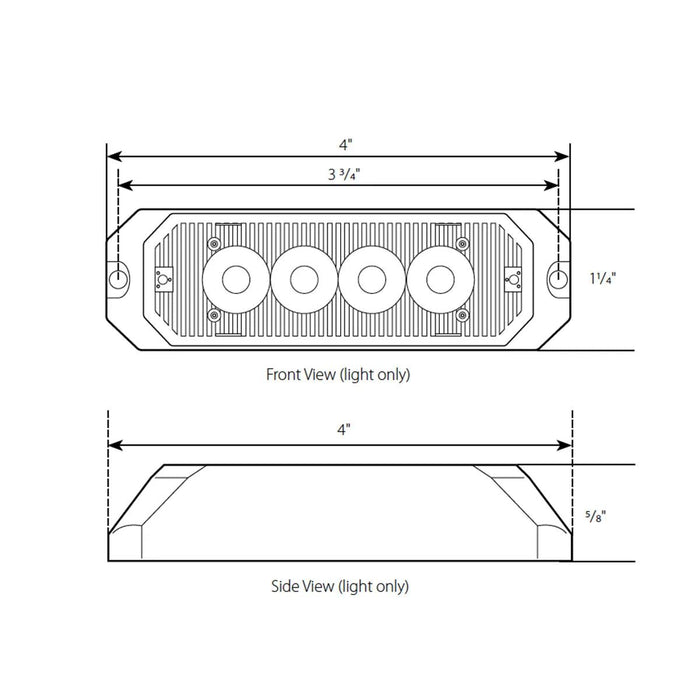 4" Medium Rectangular High Power LED Strobe Light - White Line Distributors Inc