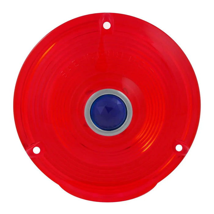 4" Pedestal Light Replacement Lens with Blue Dot - White Line Distributors Inc