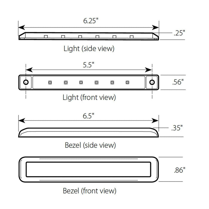 6.25" Ultra Thin LED Marker Light Bar - White Line Distributors Inc