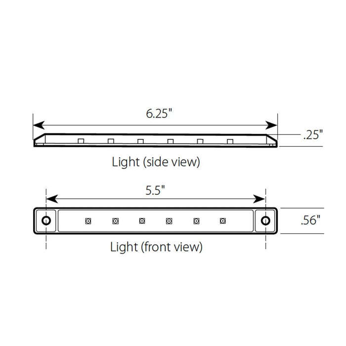 6.25" Ultra Thin LED Marker Light Bar - White Line Distributors Inc