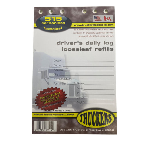 Driver's Daily Log Loose Leaf Refills - White Line Distributors Inc