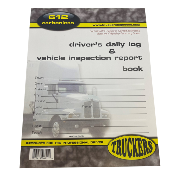 Driver's Daily Log and Vehicle Inspection Report Book - White Line Distributors Inc