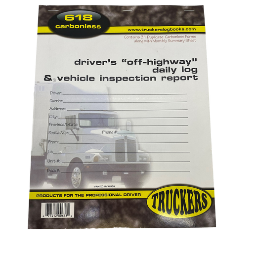 Driver's "Off-Highway" Daily Log and Vehicle Inspection Report - White Line Distributors Inc