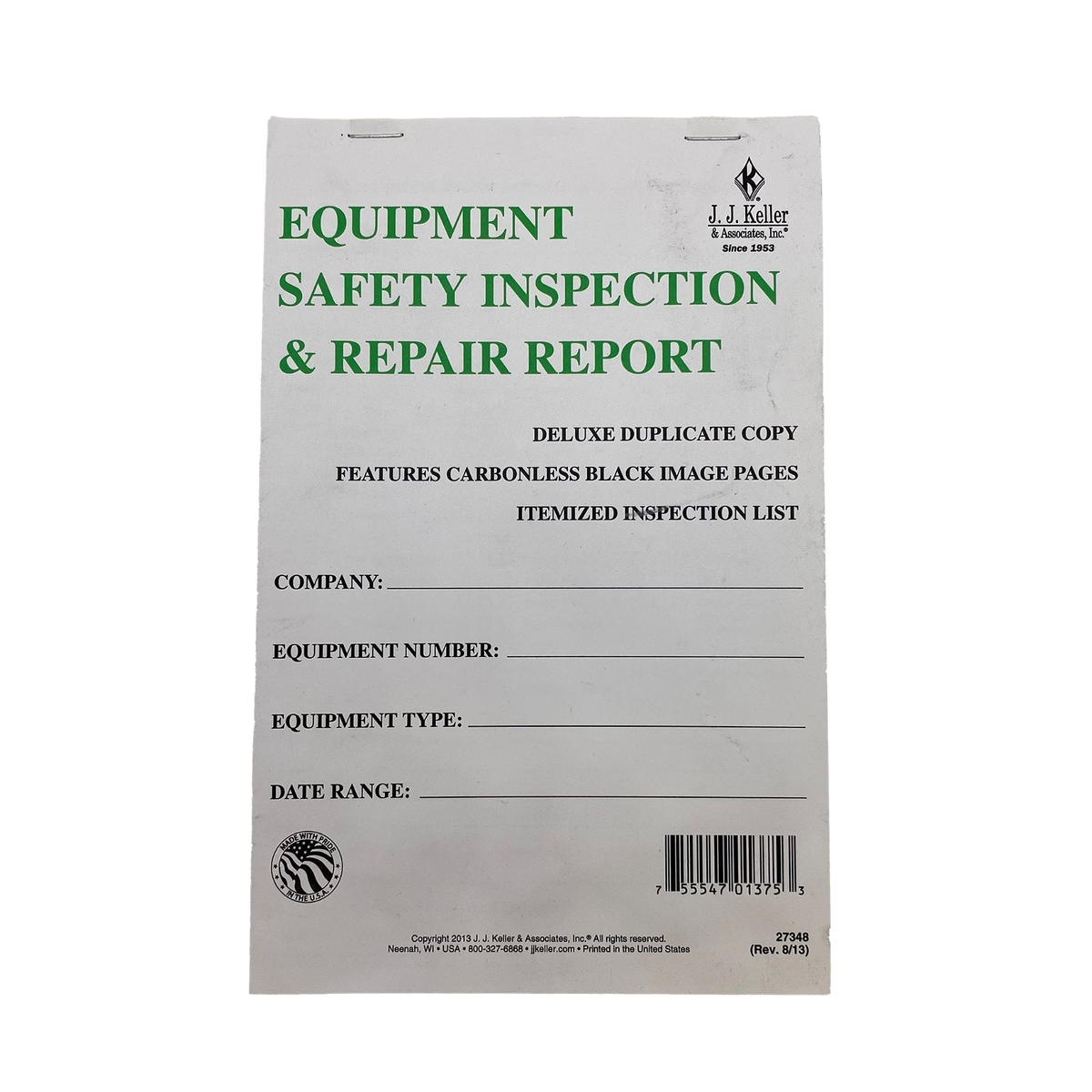 Equipment Safety Inspection and Repair Report — White Line Distributors Inc