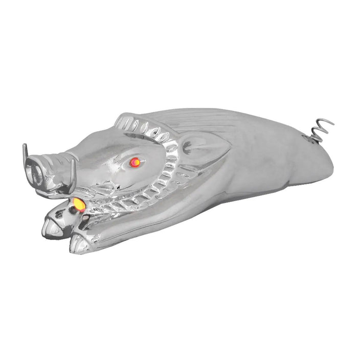 Illuminated Chrome Wild Boar Hood Ornament - White Line Distributors Inc