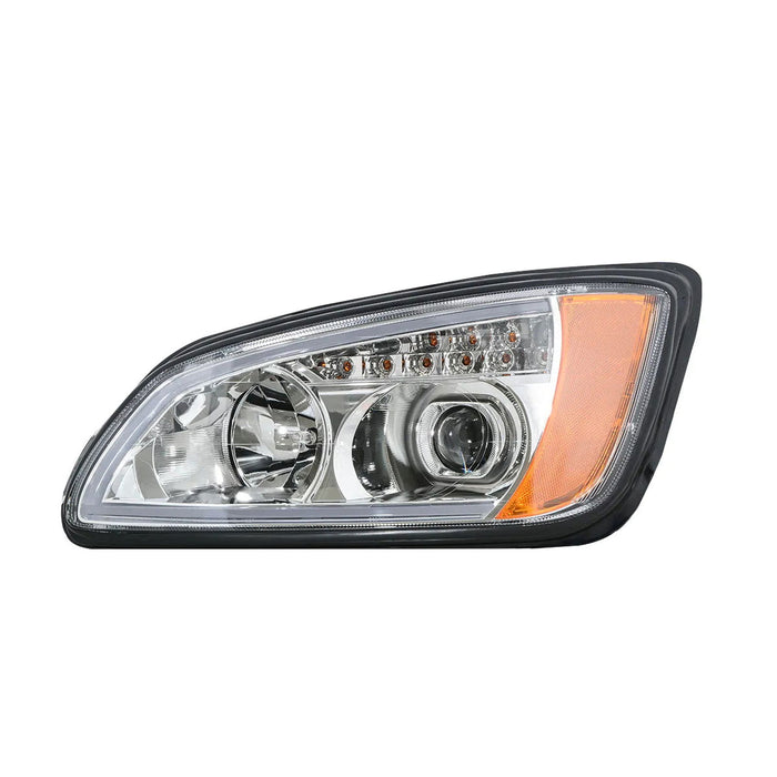 Kenworth T660 Chrome Projection Headlight with LED Turn Signal & White LED Running Light - White Line Distributors Inc