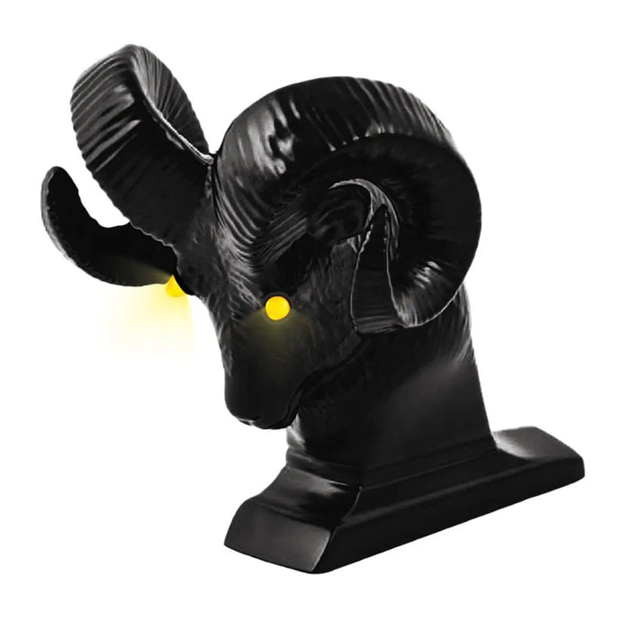 LED Eyes Ram's Head Hood Ornament - White Line Distributors Inc