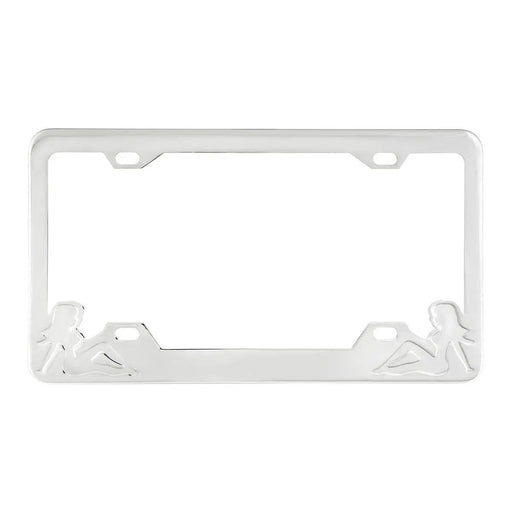 License Plate Frames With Sitting Lady Silhouettes - White Line Distributors Inc