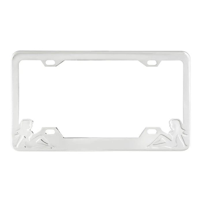 License Plate Frames With Sitting Lady Silhouettes - White Line Distributors Inc