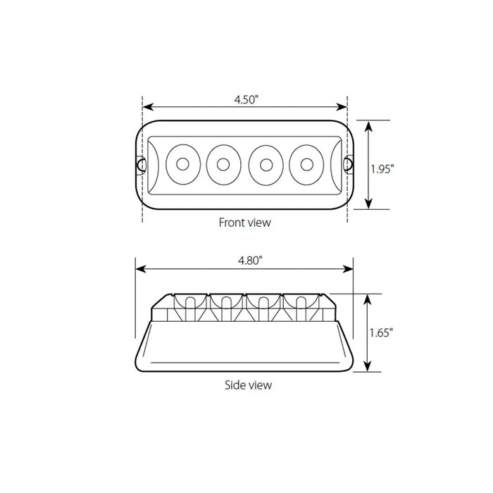 Medium Rectangular 4 LED Strobe Light - White Line Distributors Inc
