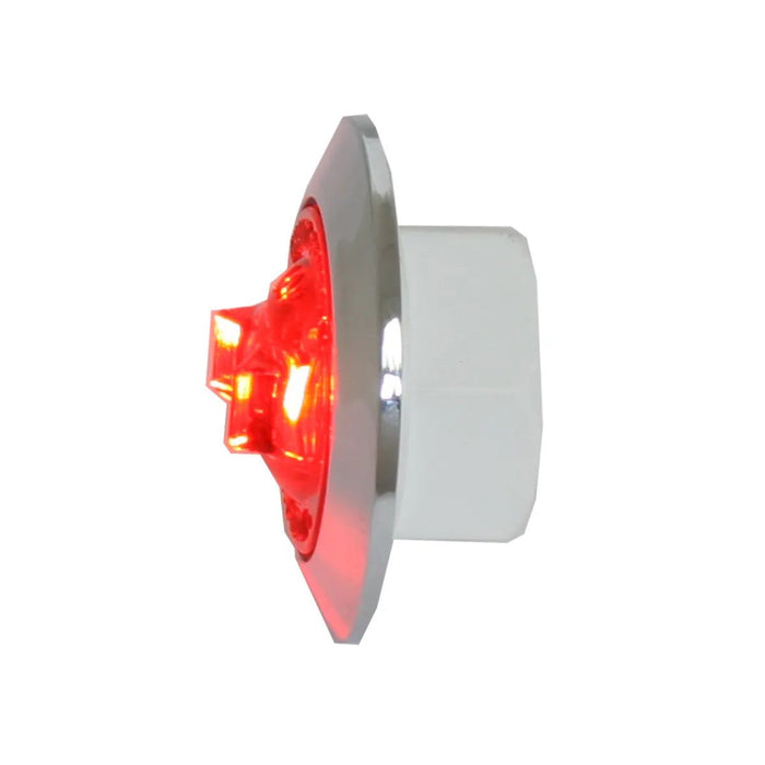 1" Dia. Mini Push/Screw-In Wide Angle LED Marker Light w Chrome Bezel - White Line Distributors Inc