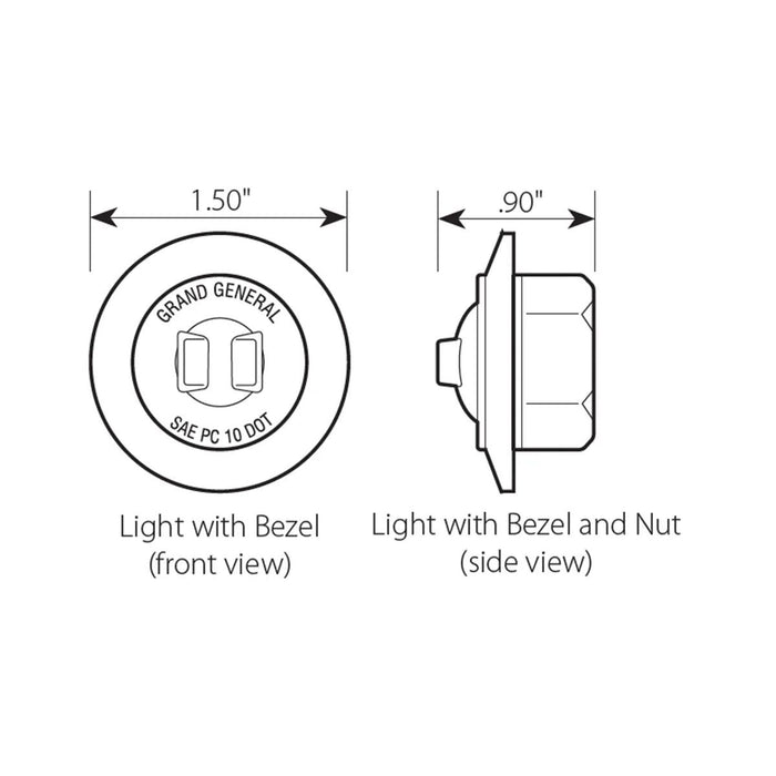 1" Dia. Mini Push/Screw-In Wide Angle LED Marker Light w Chrome Bezel - White Line Distributors Inc