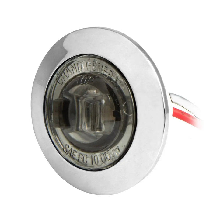 1" Mini Push/Screw Wide Angle LED Light in Smoke Lens with Chrome Plastic Bezel - White Line Distributors Inc