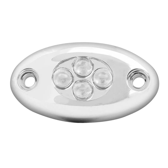 Small Oval Chrome Plastic Courtesy LED Light - White Line Distributors Inc
