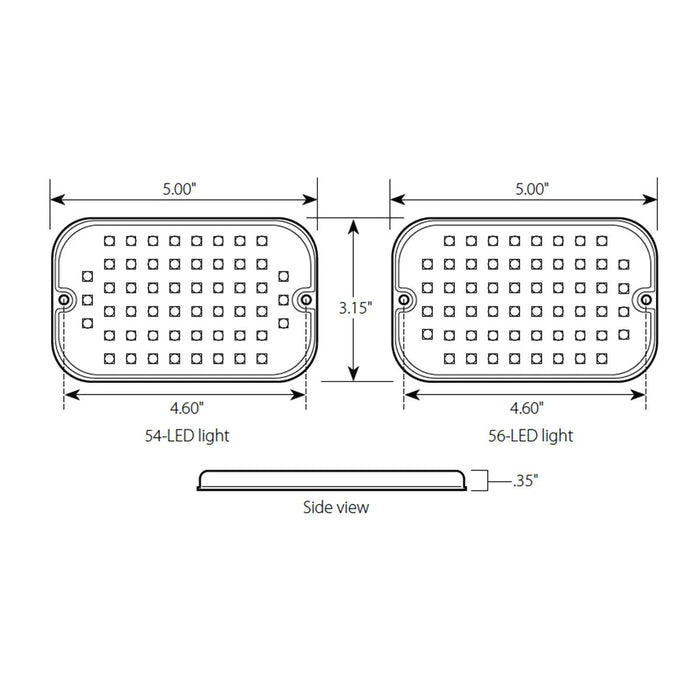 Ultra Thin Large Rectangular Strobe LED Light with Split Flash - White Line Distributors Inc